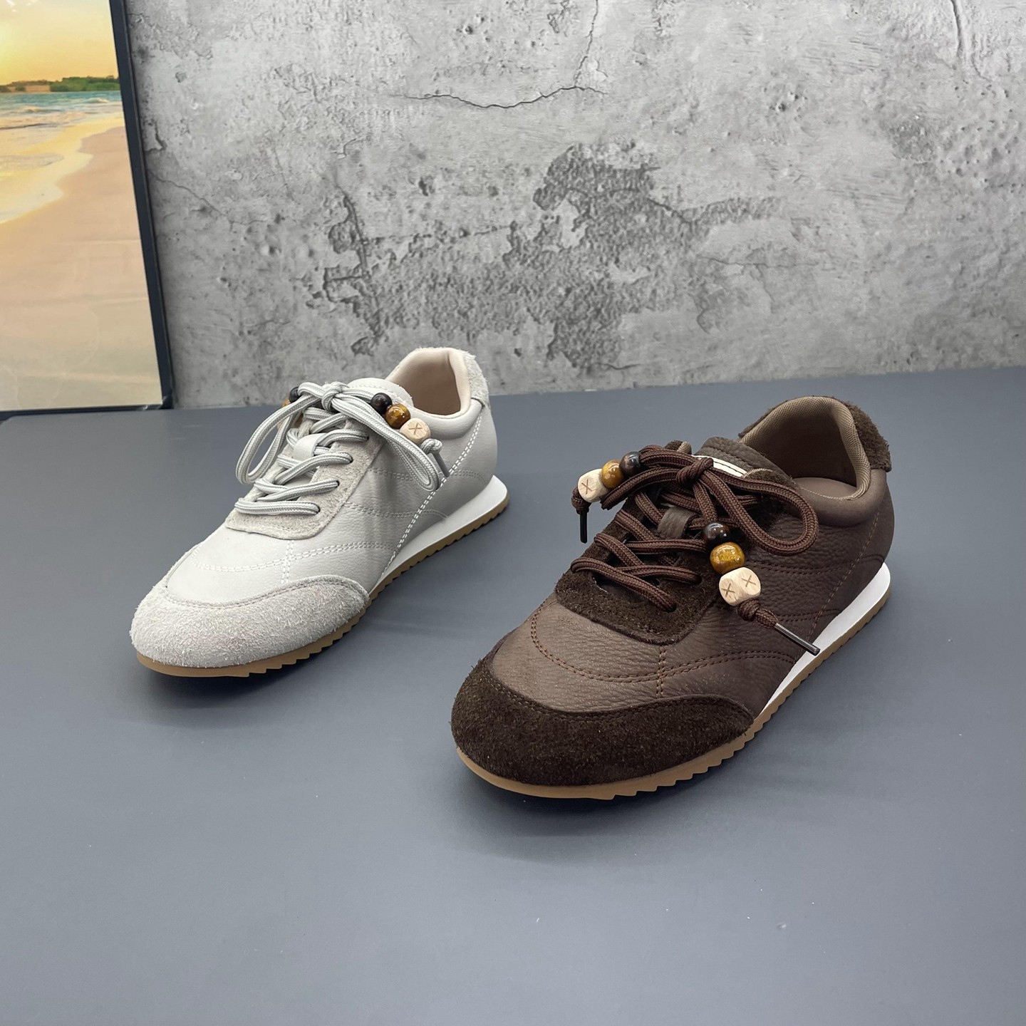 真皮牛皮系带牛筋平底袋鼠鞋2025秋季新款撤柜断码运动休闲鞋女鞋,女鞋,休闲板鞋,淘宝优惠券,粉丝福利购,淘宝优惠卷