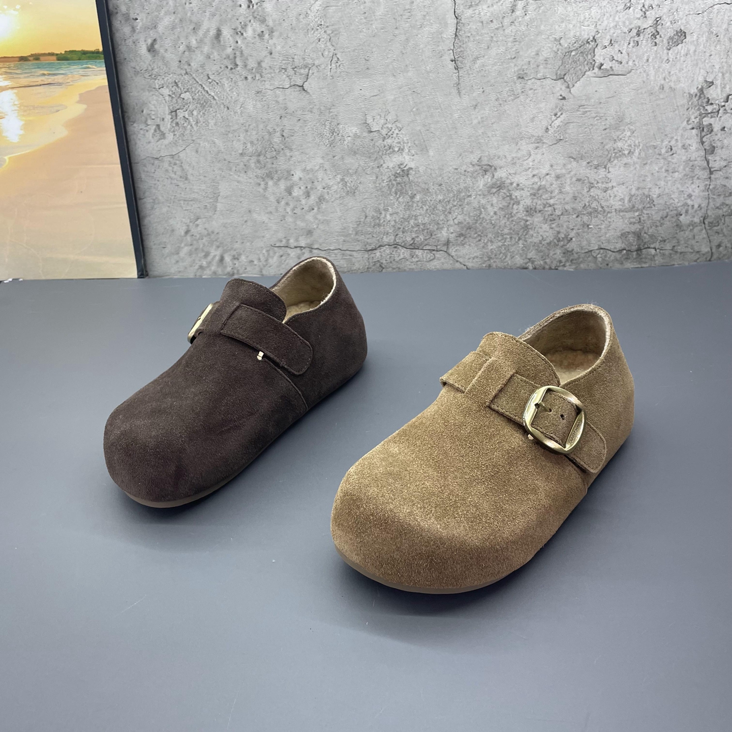 简约大气纯皮超保暖勃肯鞋棉鞋子