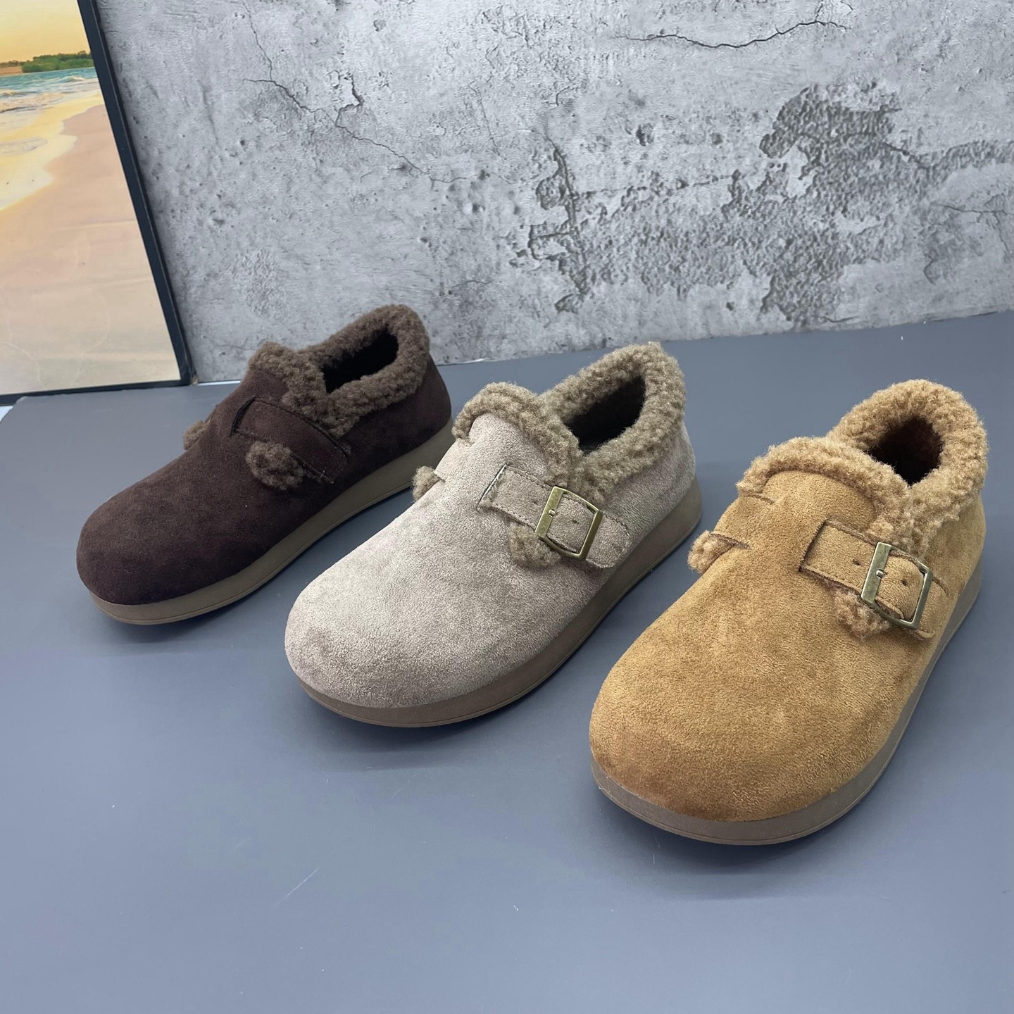 加绒羊毛口勃肯鞋女鞋2025新款冬懒人鞋全包博肯鞋雪地靴保暖棉鞋,女鞋,时尚雪地靴,淘宝优惠券,粉丝福利购,淘宝优惠卷