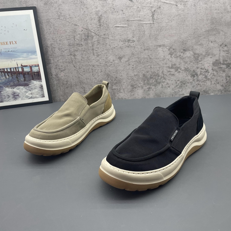 2025春季新款撤柜断码圆头套脚乐福鞋懒人鞋舒适时尚布鞋男单鞋