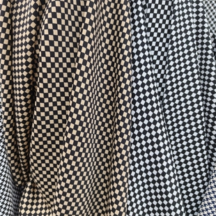 小格子印花服装平纹布料做阔腿裤衬衫连衣裙头花大肠发圈柔软面料