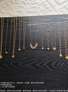 天使爱心金色项链春夏秋冬百搭