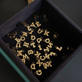 不掉色RUKL定制26英文字母 18K金色弹扣尾链吊坠 可选择原创欧洲版