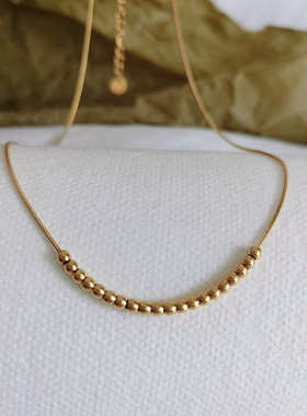 RUKYUKEKO包金蛇骨情侣超闪项链