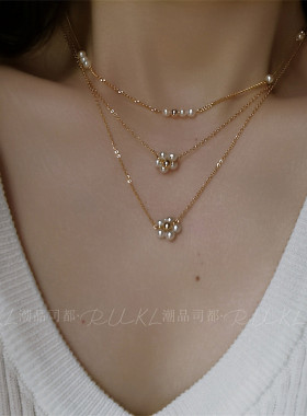 other珍珠十字女原创项链