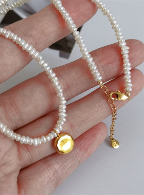 RUKL镀金珍珠女天然项链