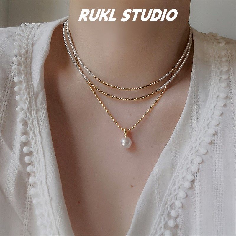 RUKL珍珠巨细女闪项链