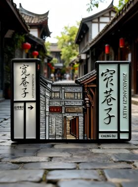 我在成都宽窄巷子冰箱贴成都文创金属磁性贴旅游纪念品伴手礼品