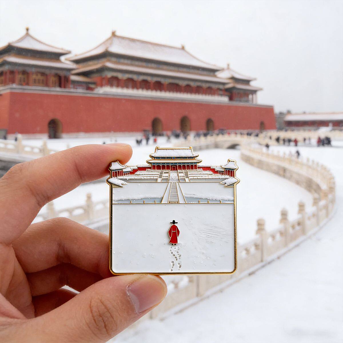 张居正故宫风雪精致冰箱贴送朋友