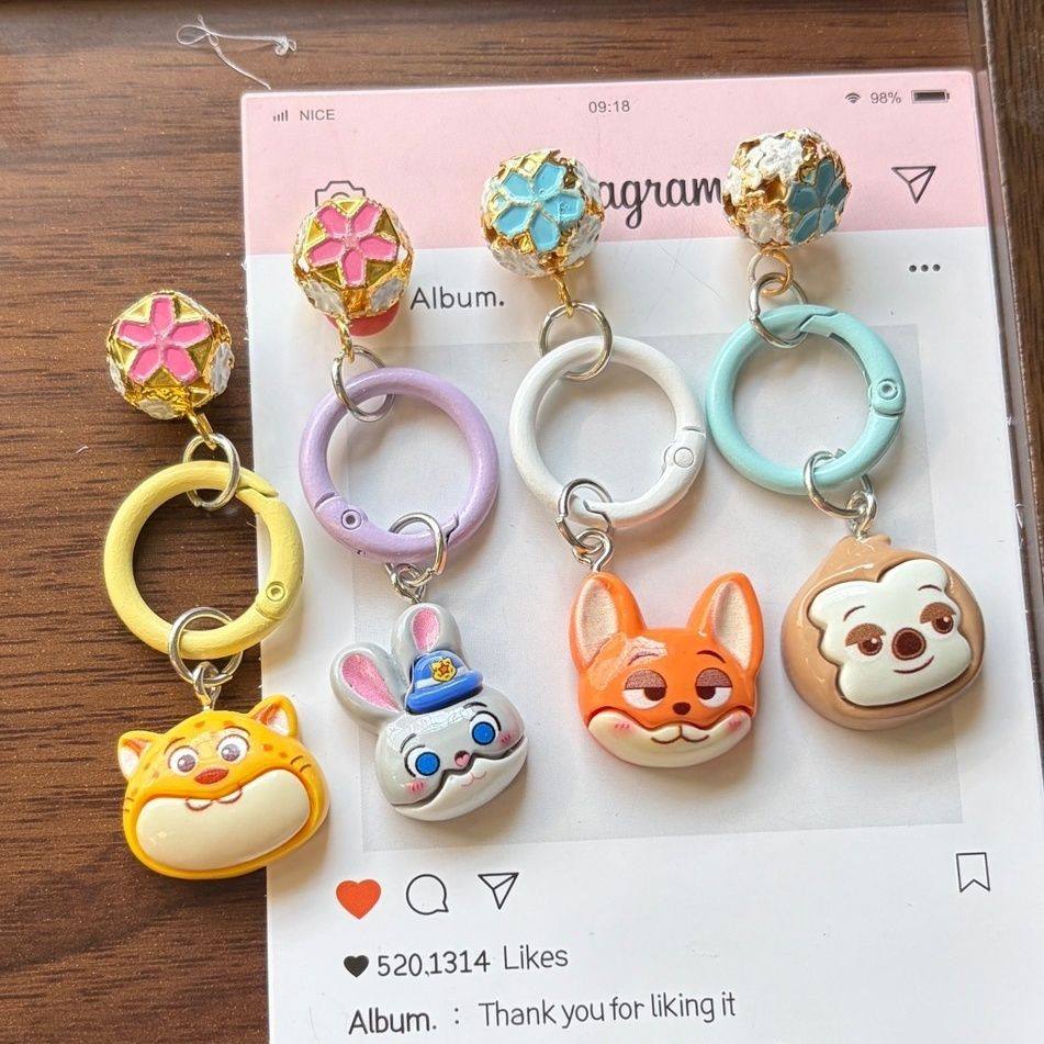 卡通可爱铃铛钥匙扣挂件学生少女书包饰品闺蜜礼物疯狂动物城朱迪