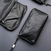 手拿包男士 真皮休闲头层牛皮长手机钱包大容量潮流小手包新款 街头