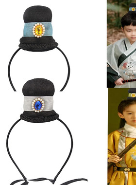 新品COS古装王爷 公子假发头饰 汉服百搭发髻 复古银色发冠套装