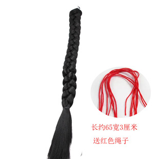假麻花大辫子假发道具辫纯手工九儿采茶女直播广场扭秧歌红色大花