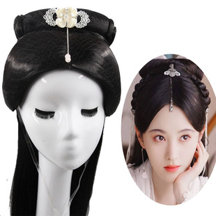 新白娘子整顶假发头饰组合套装演出古装汉服假发套仙女长直发发套