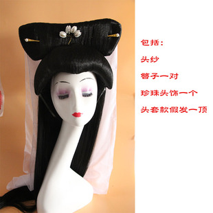 新款小戏骨白蛇传同款头饰白娘子白素贞儿童演出服配套假发热销