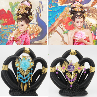 古装飞天仙女造型假发大唐古装假发丫鬟发髻发包古装假发影楼头饰