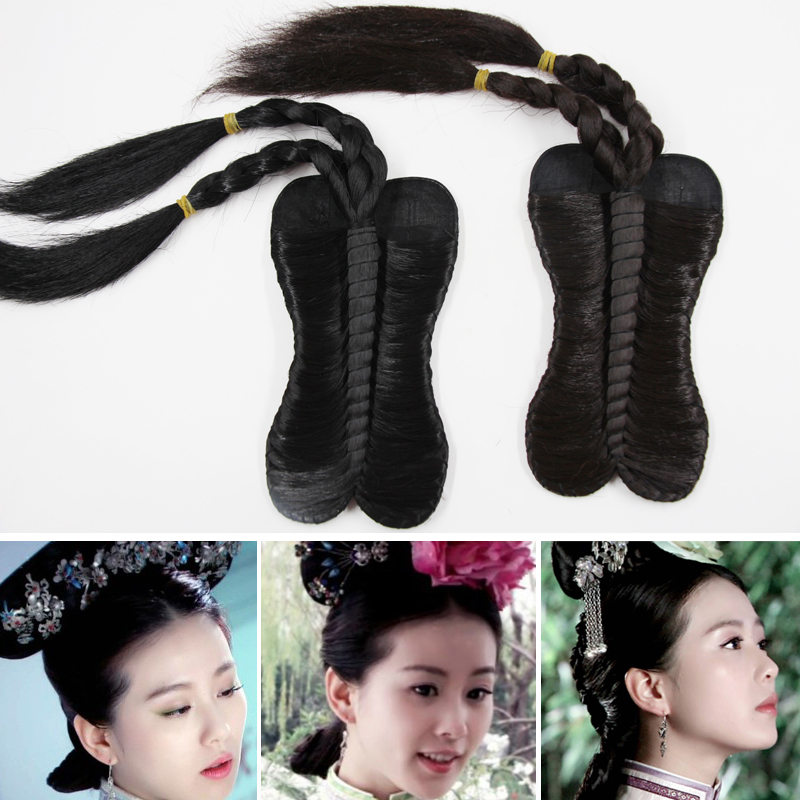 清装造型假发影楼造型宫廷格格 演出清朝古装美女假发旗头燕尾