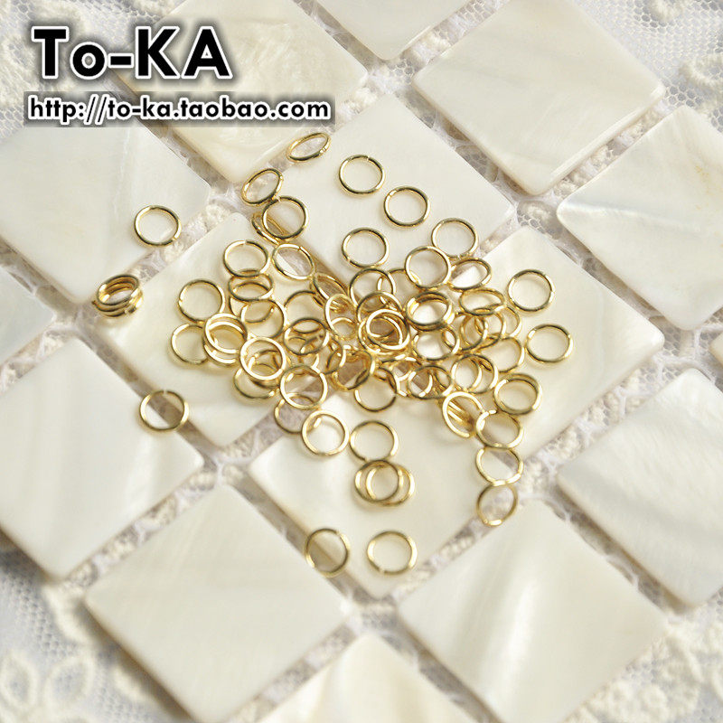 手工材料 diy保色金属配件 c圈 单圈0.6x5mm黄铜电镀真金