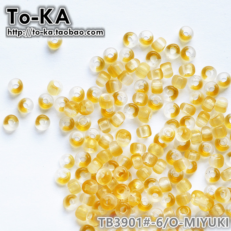 【MIYUKI-TB3901#】日本进口正品御幸米珠4mm透明黄双色珠西瓜珠-封面