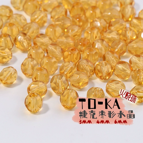 Рутковский Zjibing Beads Beads Beads Crystal Beads 3 мм4 мм6 мм прозрачный янтарный шампанский