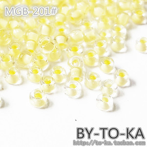 [MGB-201#]手工串珠材料正品日本进口MGB米珠2mm米黄色染芯珠