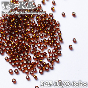 【toho-34#】日本进口正品东宝米珠2mm棕色灌银珠 10克装