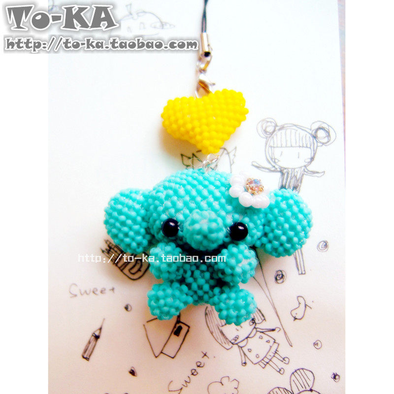 [to-ka]手工日本进口toho串珠材料包动物【爱心小象宝】 成品定制