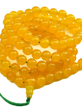 天然玛瑙黄玉髓手持长款佛珠项链