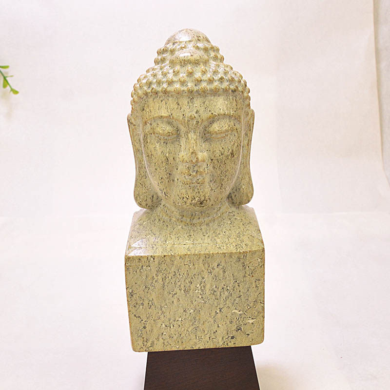 释迦摩尼如来佛像中式禅意佛头摆件家居玄关办公茶室镇宅天然岫玉