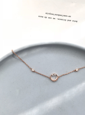 玫瑰金可调节韩版森系锆石手链