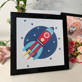 钻石贴画满钻儿童手工材料包粘钻男孩学生火箭宇航员太空人摆台