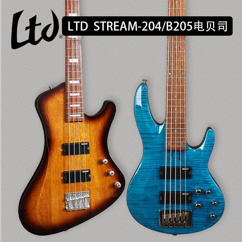 ESP印尼产LTD STREAM-204/B205FM初学表演5弦4弦电贝司BASS电贝斯