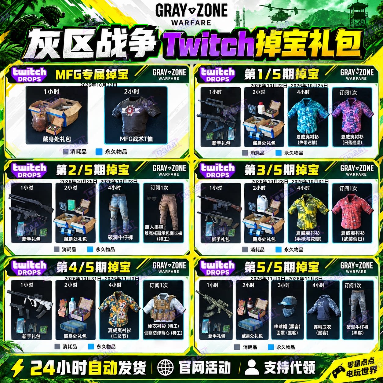 灰区战争掉宝twitch老鼠台10月直播衬衫皮肤订阅主播藏身处礼包