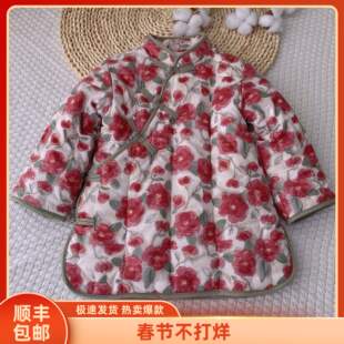 2025冬季新款女童纯棉花手工棉衣马年拜年服中长款旗袍童装上衣