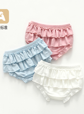 女童短裤薄款外穿韩版夏热裤婴儿大PP裤洋气花苞包屁裤宝宝面包裤