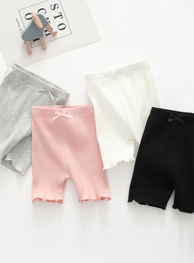 女童短裤纯棉夏薄款婴儿童五分裤修身安全裤七分弹力宝宝打底短裤