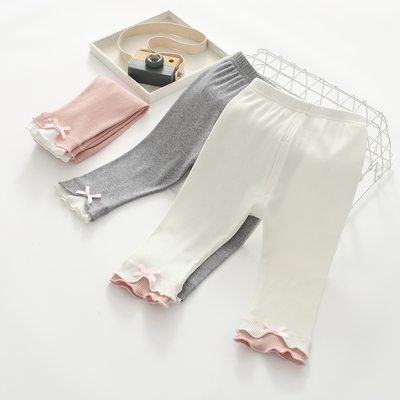 女童纯棉打底裤可开档宝宝裤子春