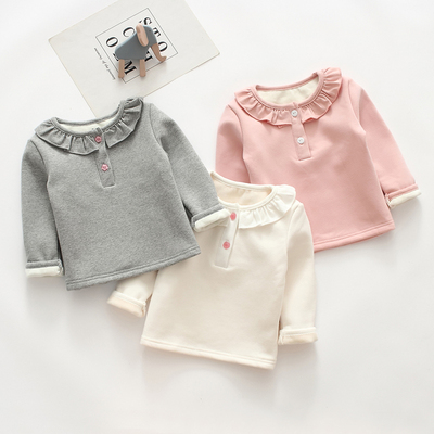 秋冬加绒女童打底衫婴儿宝宝上衣