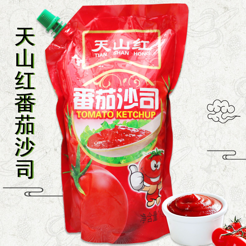 天山红番茄沙司酱1kg手抓饼汉堡沙司面包蘸食 带嘴