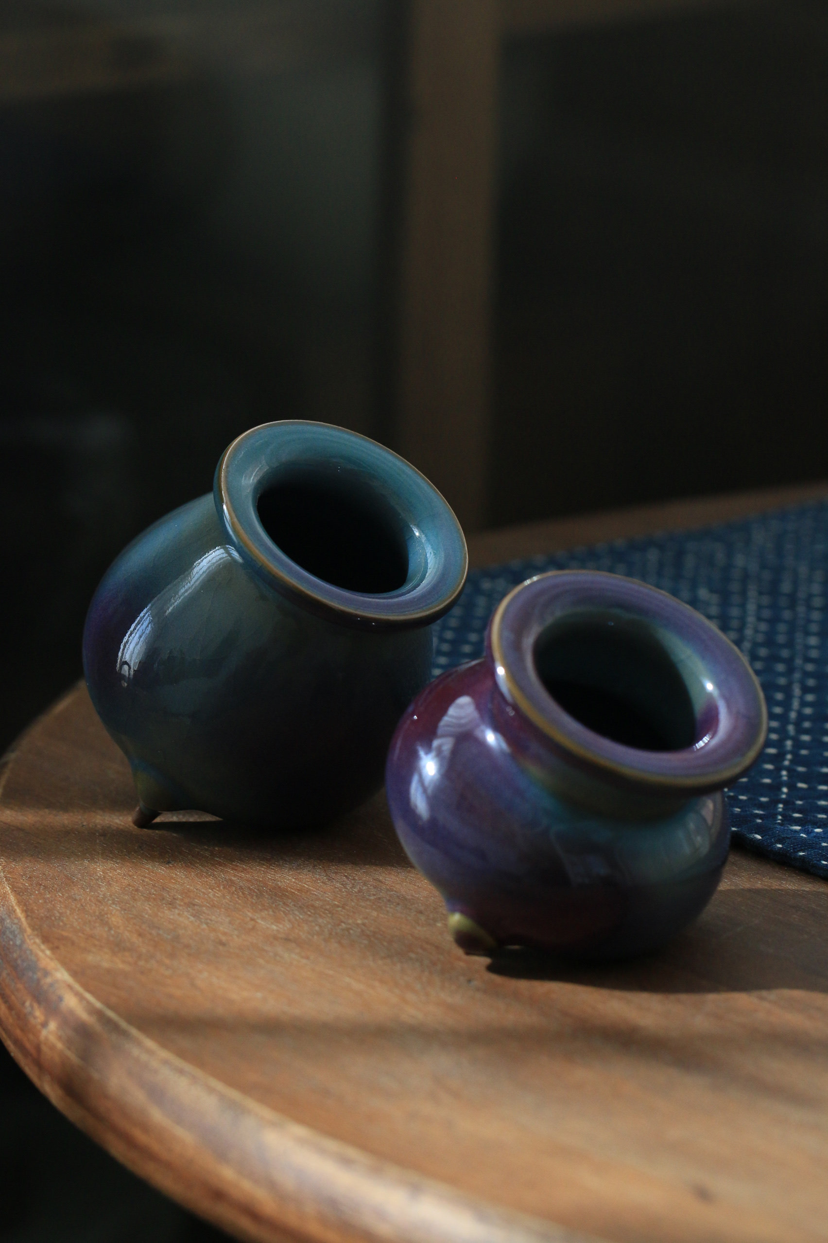 半闲甄选慕古钧瓷高温自然窑变仿古宋钧全手工琴炉迷你香炉香器