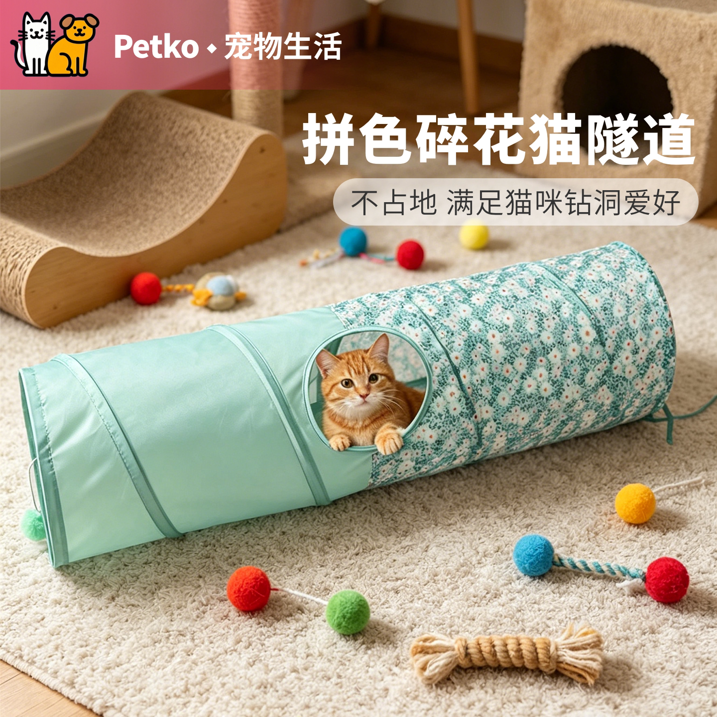 猫咪隧道缅因布偶胖猫猫钻洞猫跑道不占地猫直通消耗精力猫玩具图片