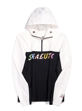 1985滑板 SKALUTE滑板街头学生连帽 秋冬防风防寒外套夹克冲锋衣