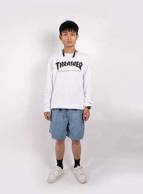 skalute 1985滑板短裤宽松休闲松紧腰反光字母街头小众 1985滑板