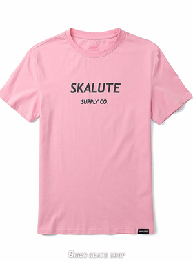 SKALUTE动作短袖纯棉街头潮流 三色可选 白/粉/黑 1985滑板店