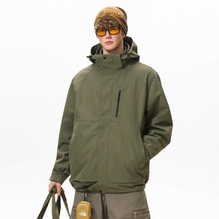 户外三防三合一外套男士潮牌冲锋夹克秋冬季新款宽松棉服