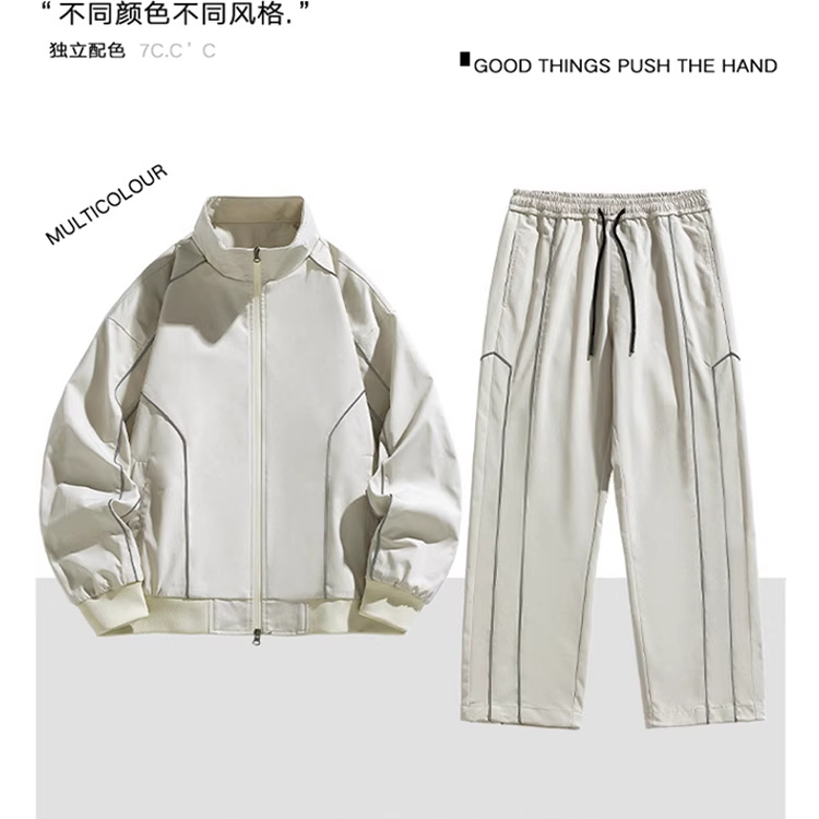 WOODSOON潮流休闲夹克套装户外防风防泼水秋冬新款男士宽松一整套