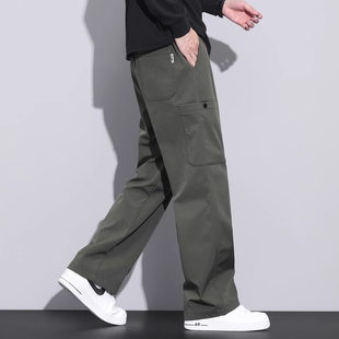 男士简约直筒休闲裤美式潮牌宽松百搭加绒加厚秋冬季裤子