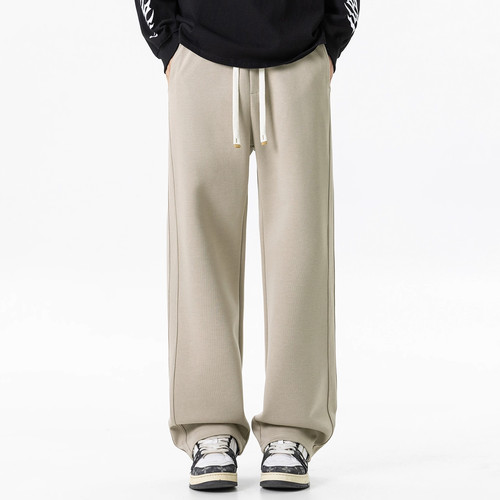 简约休闲男士束脚卫裤潮牌秋冬季新款纯色宽松百搭针织裤