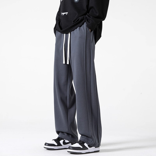 woodsoon美式高街休闲裤男生春秋新款抽绳直筒卫裤冬季男士运动裤