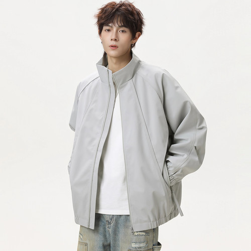 WOODSOON简约机能立领冲锋衣夹克男士宽松秋冬季时尚潮派百搭外套